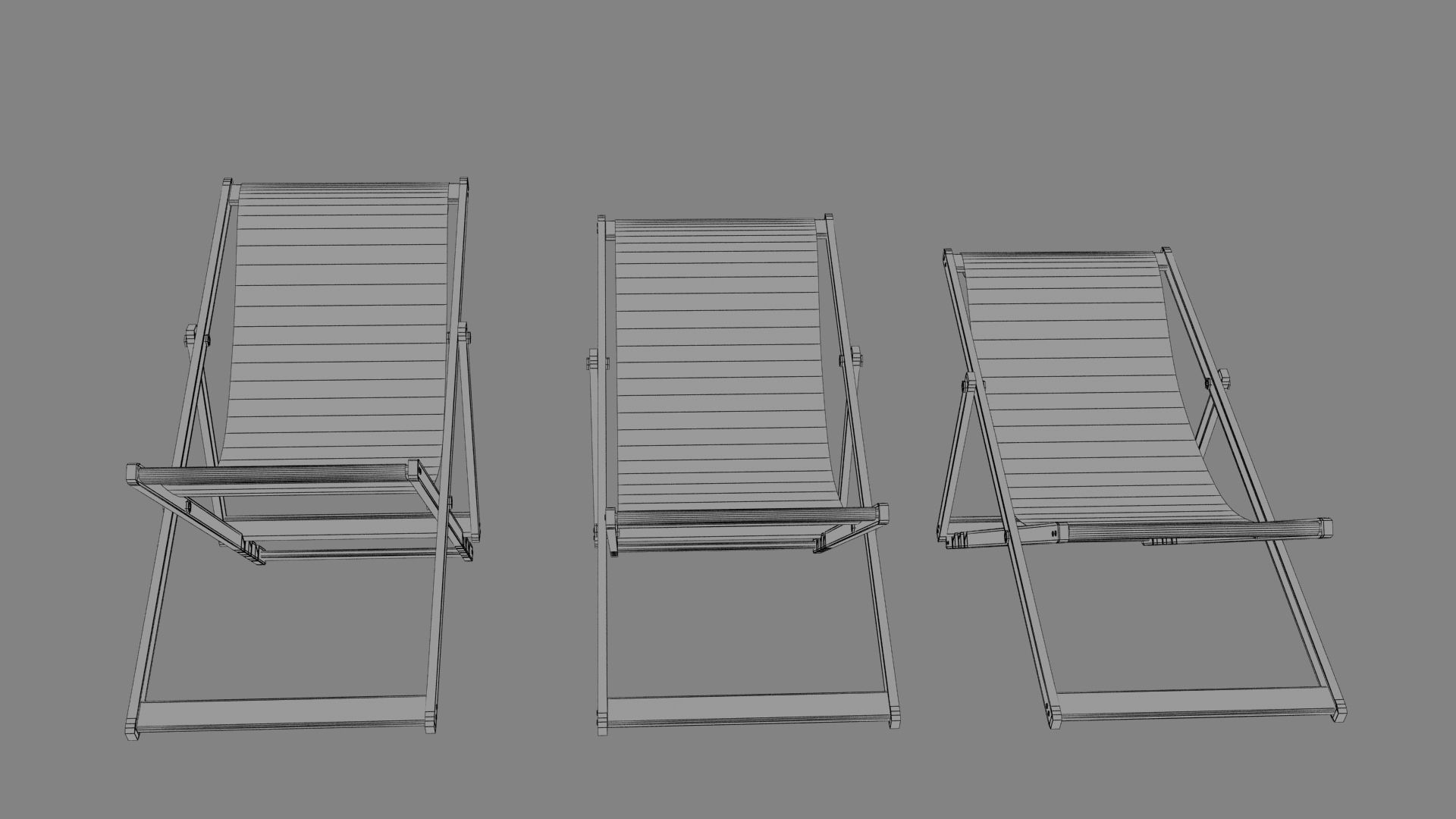 Deckchair deck chair 3D model_16