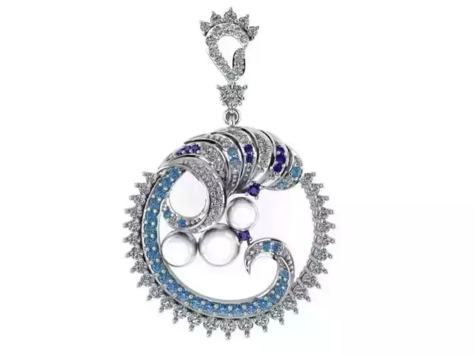 Wave Pendant With Diamond  576