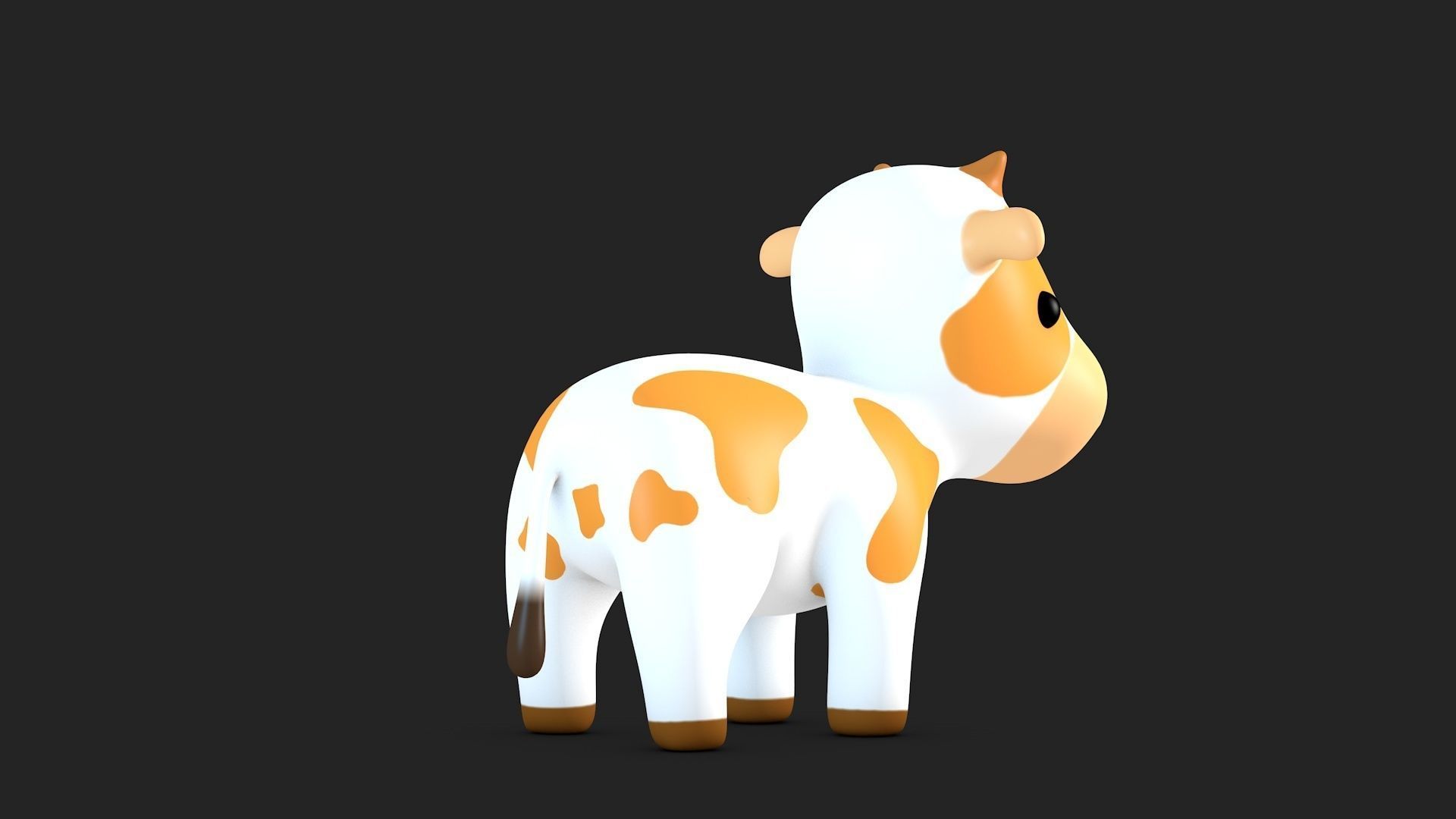 Cute Cow Low-poly 3D model_5