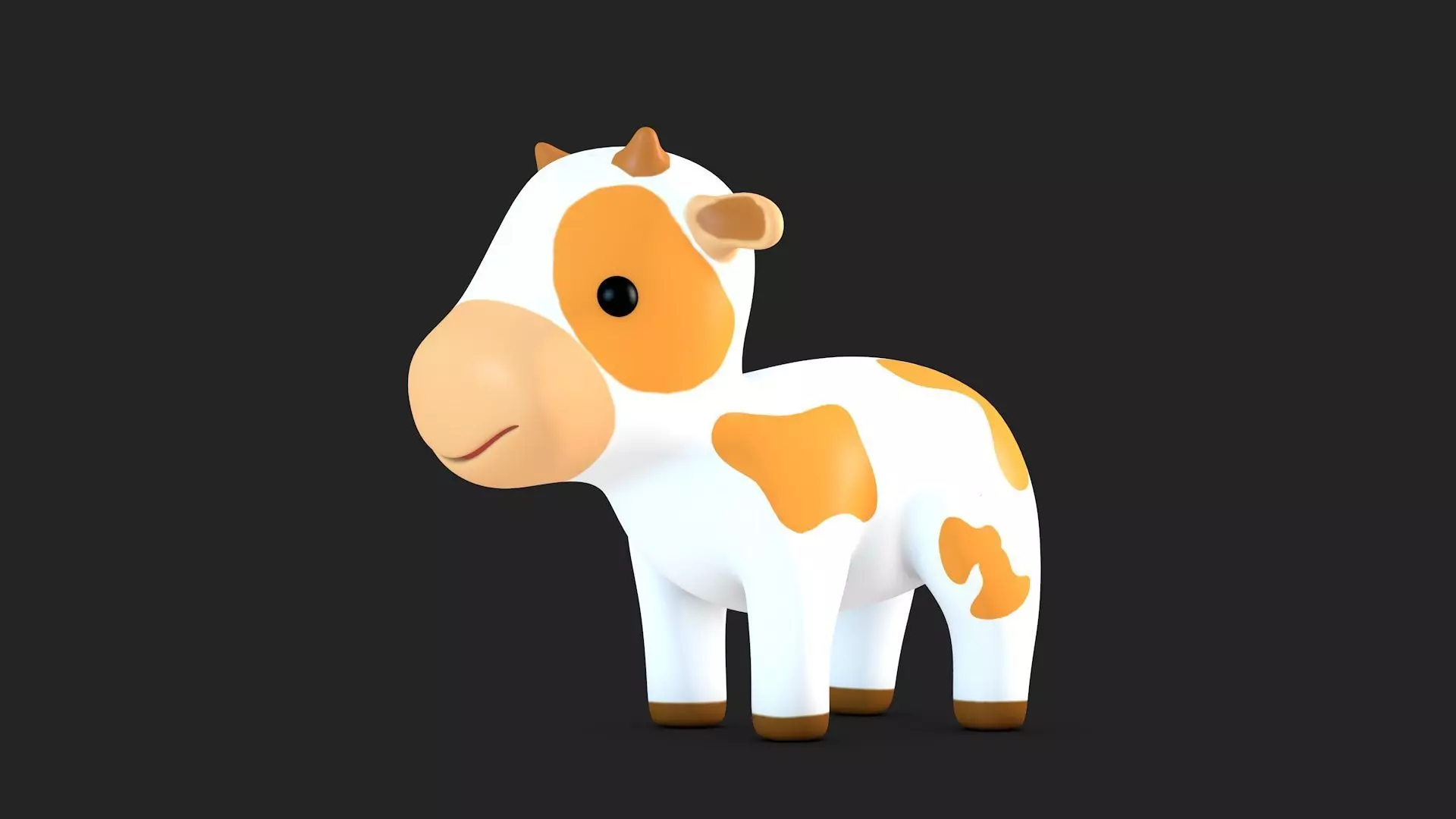 Cute Cow Low-poly 3D model_0