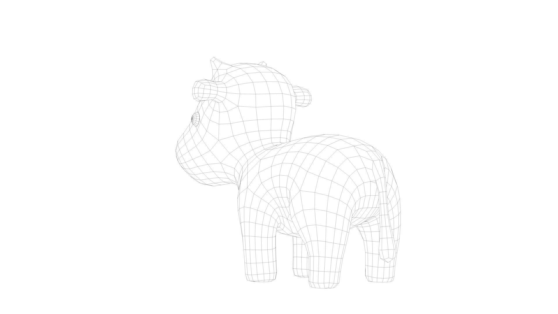 Cute Cow Low-poly 3D model_13