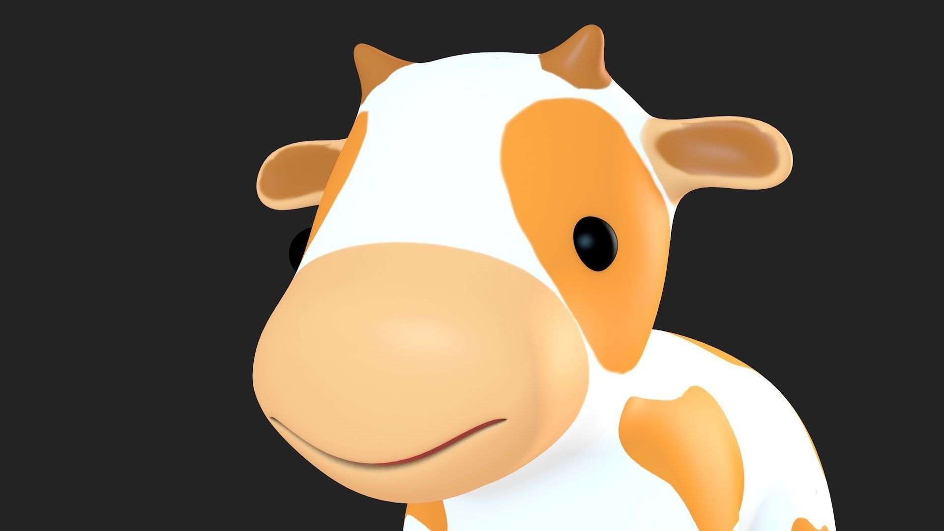 Cute Cow Low-poly 3D model_7