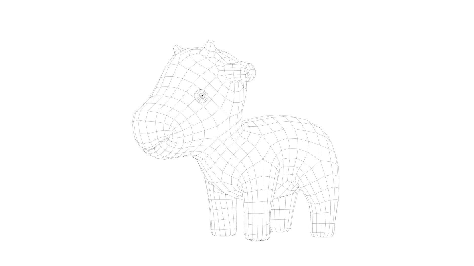 Cute Cow Low-poly 3D model_12