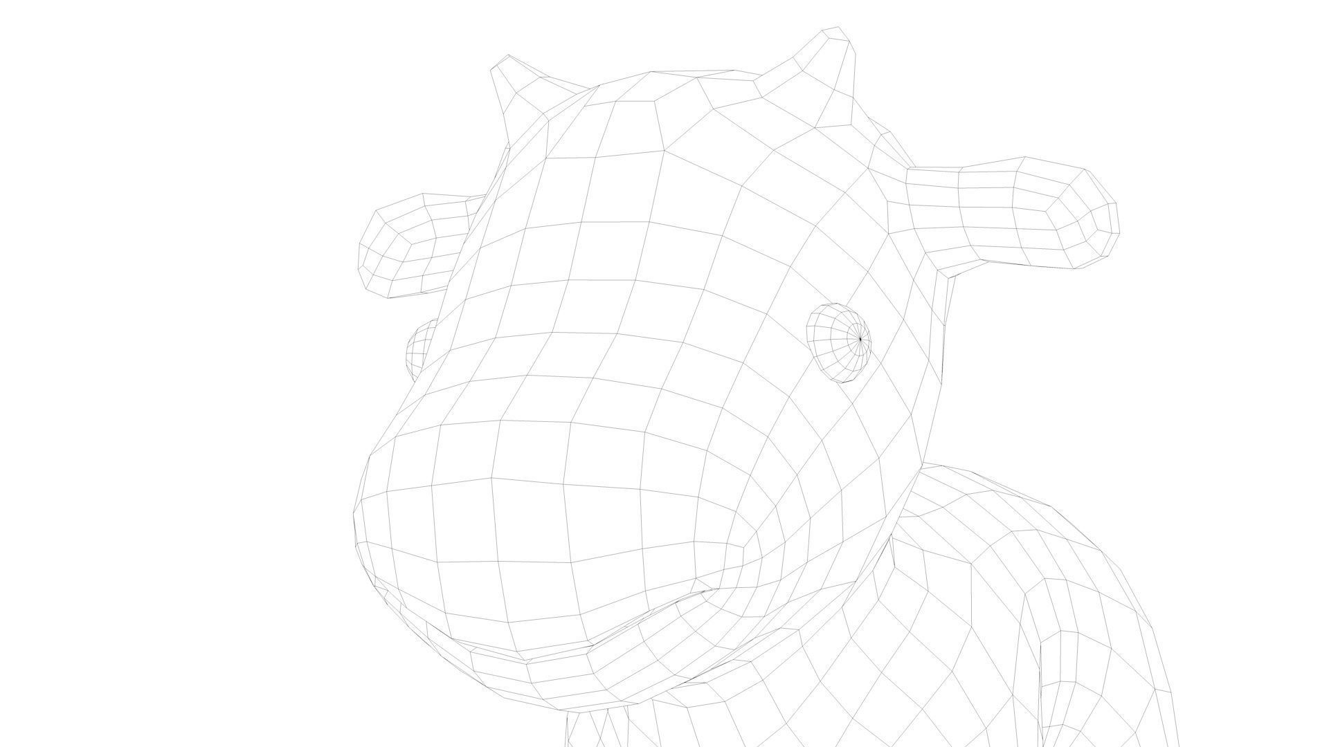 Cute Cow Low-poly 3D model_17