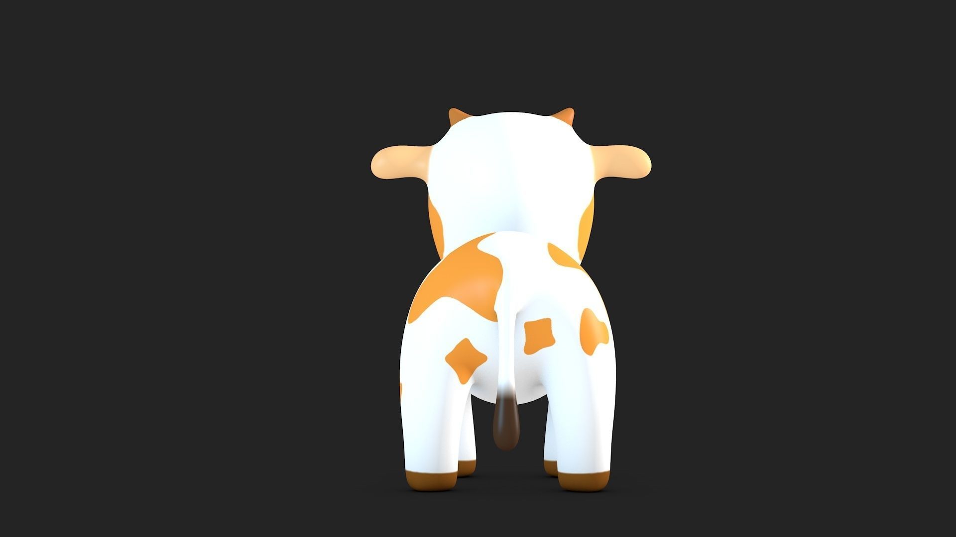 Cute Cow Low-poly 3D model_2