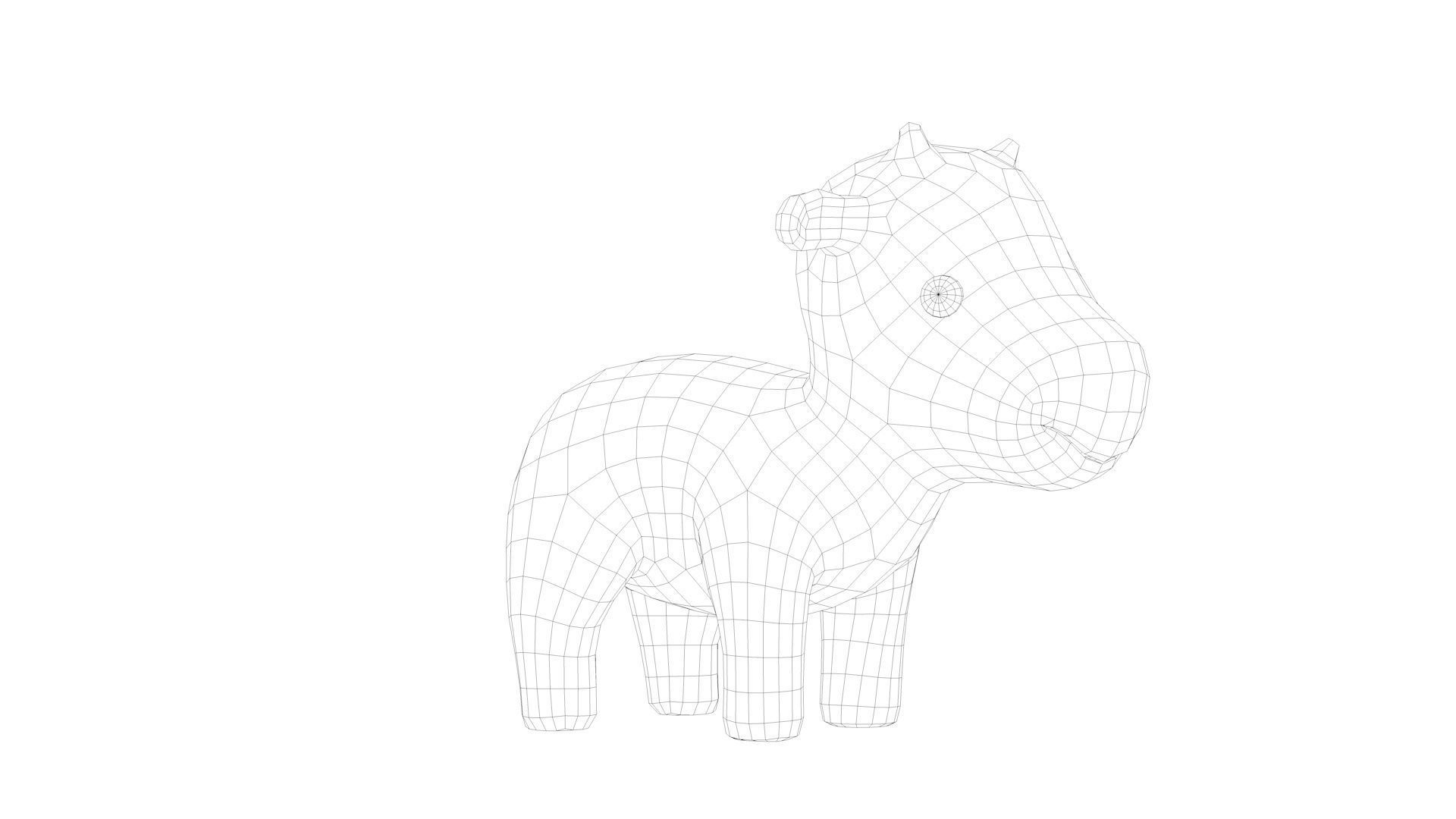 Cute Cow Low-poly 3D model_16