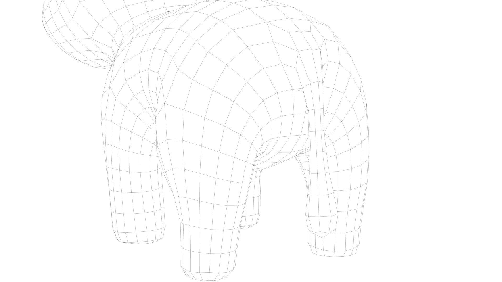 Cute Cow Low-poly 3D model_20