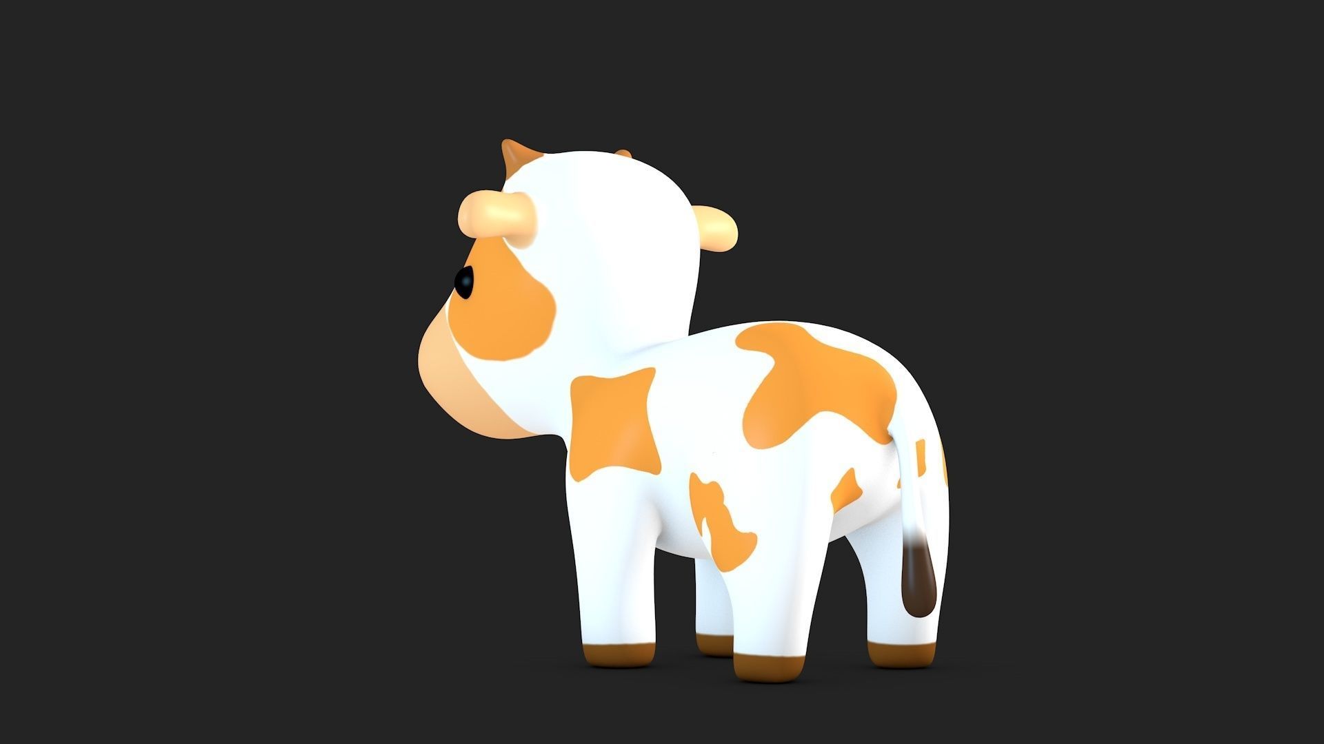 Cute Cow Low-poly 3D model_1