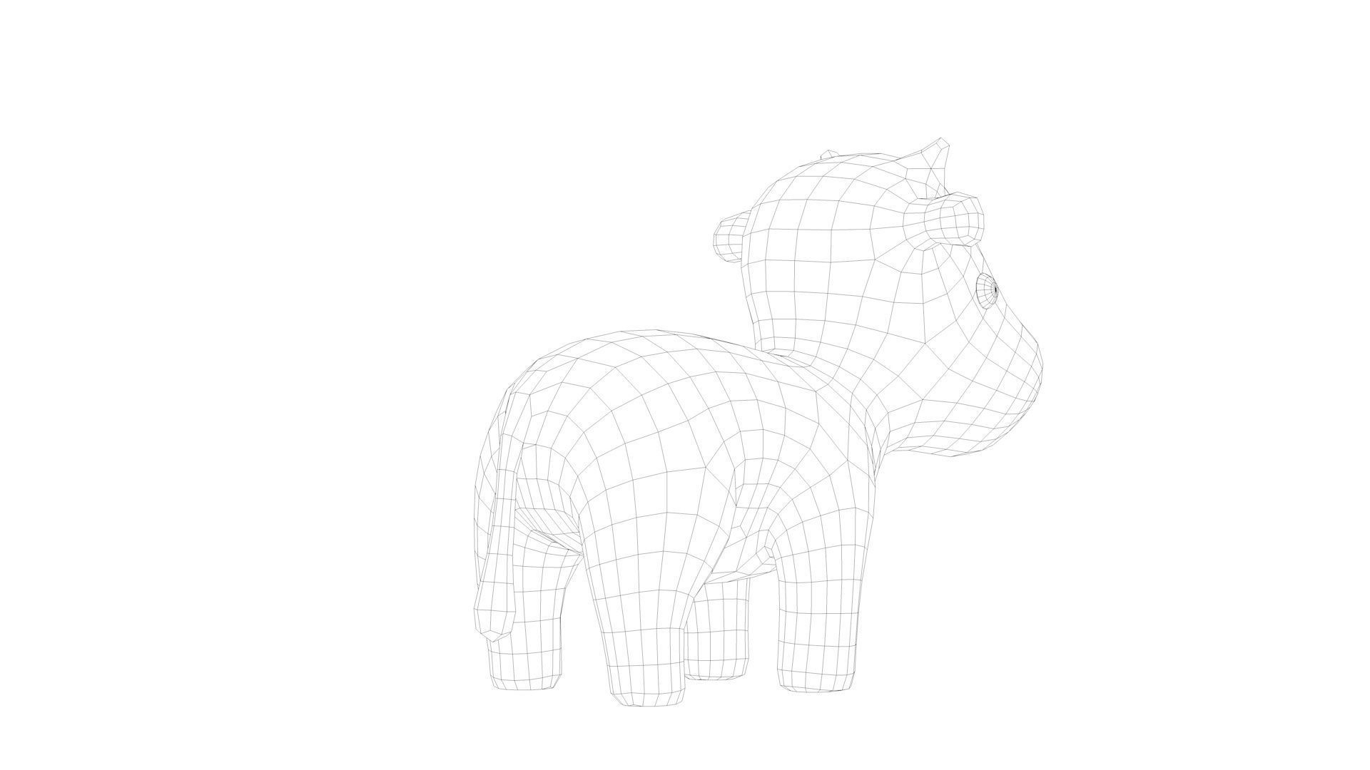 Cute Cow Low-poly 3D model_15