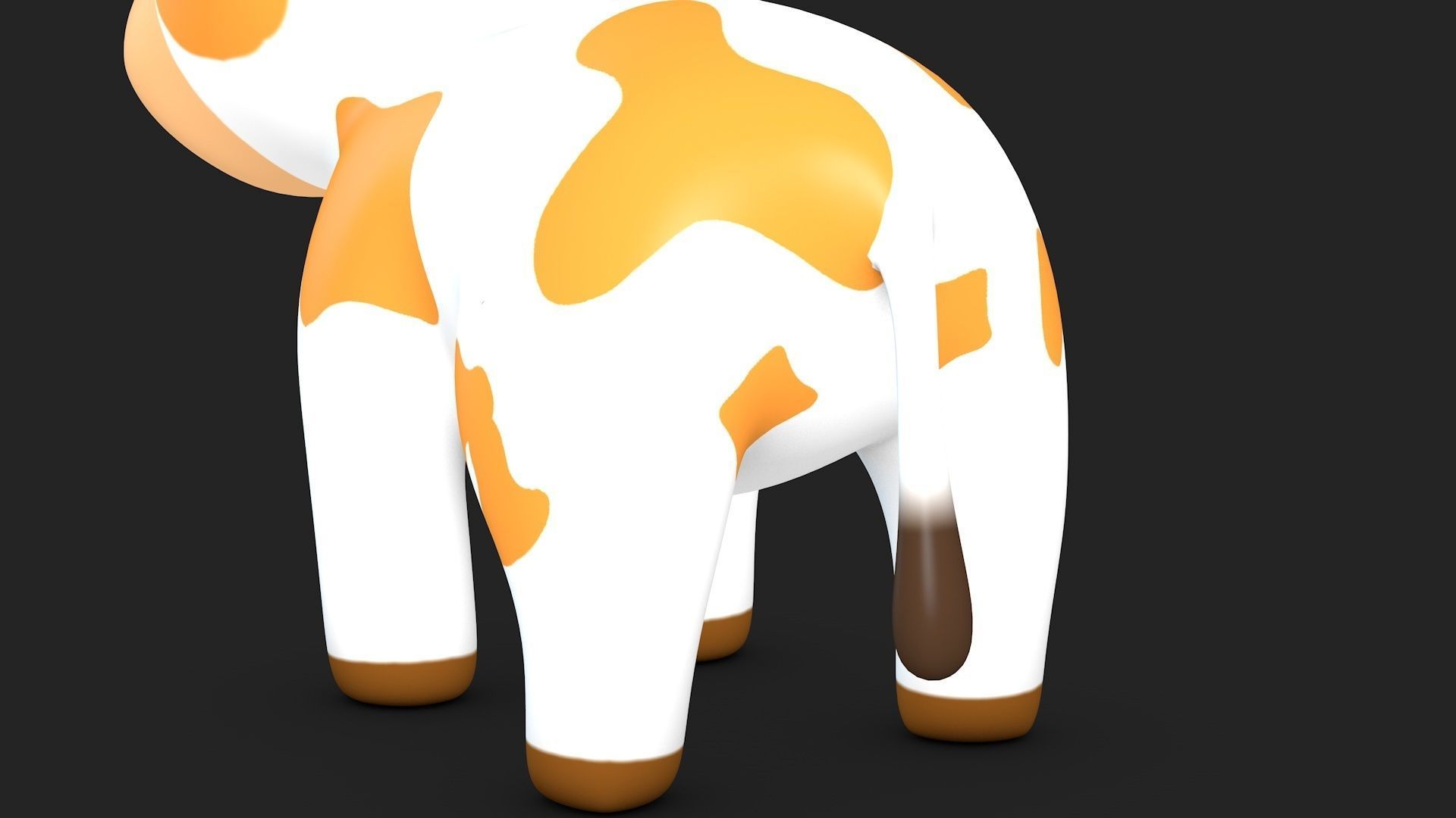 Cute Cow Low-poly 3D model_10