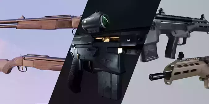 Rifle Package PBR Game Ready 3D Model Collection