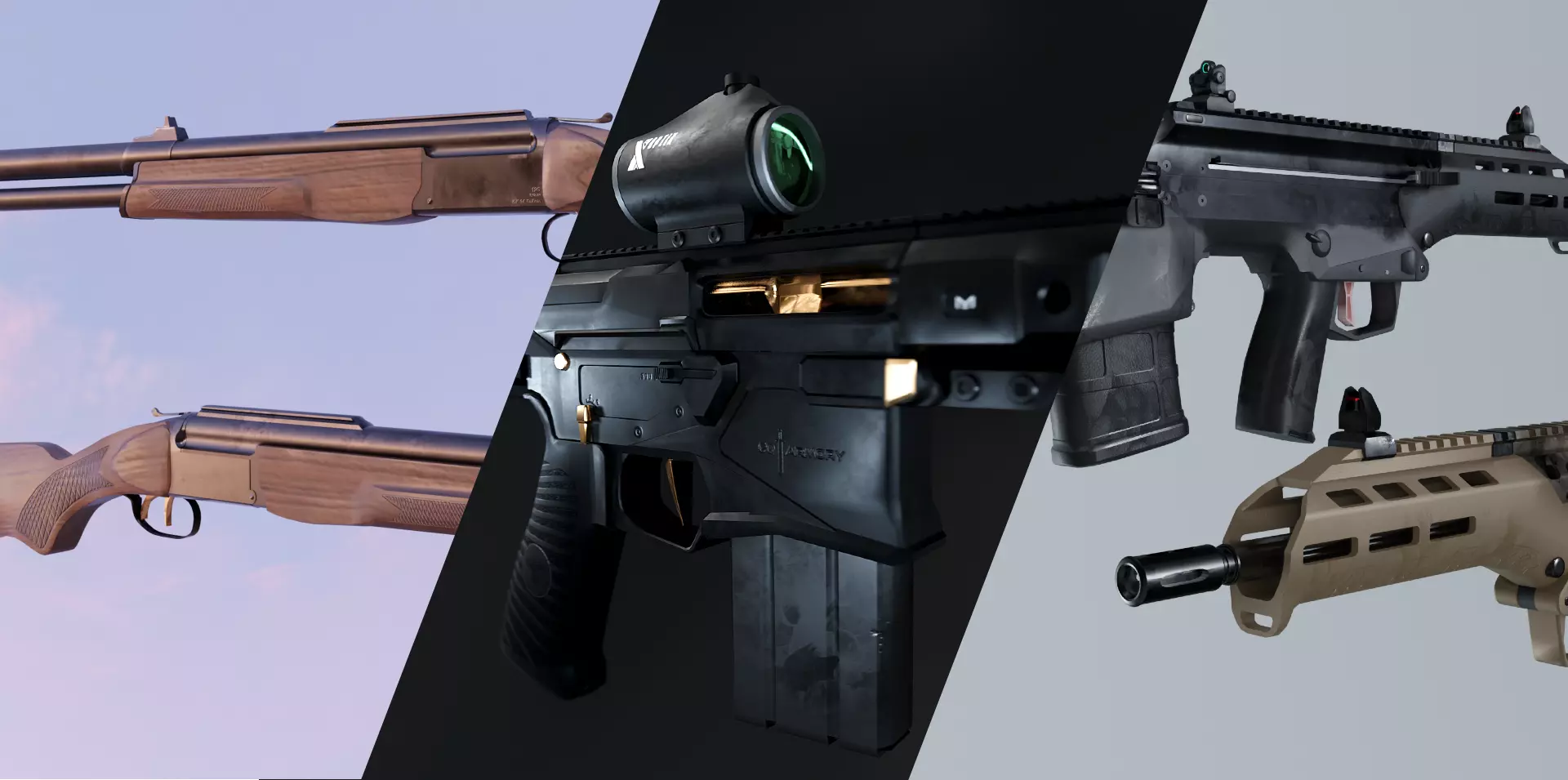 Rifle Package PBR Game Ready 3D Model Collection_0