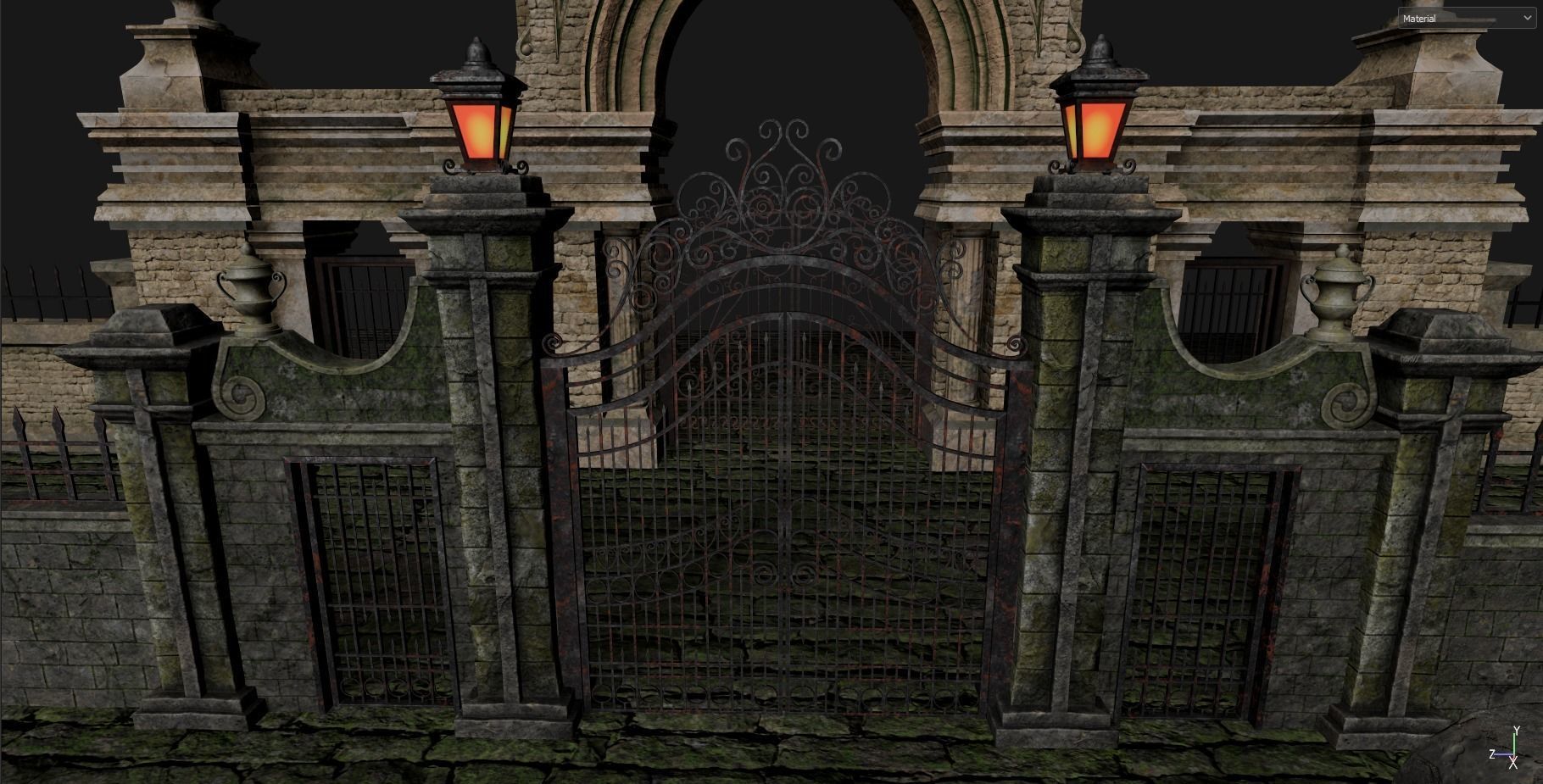 Gothic Graveyard pack Low-poly 3D model_21