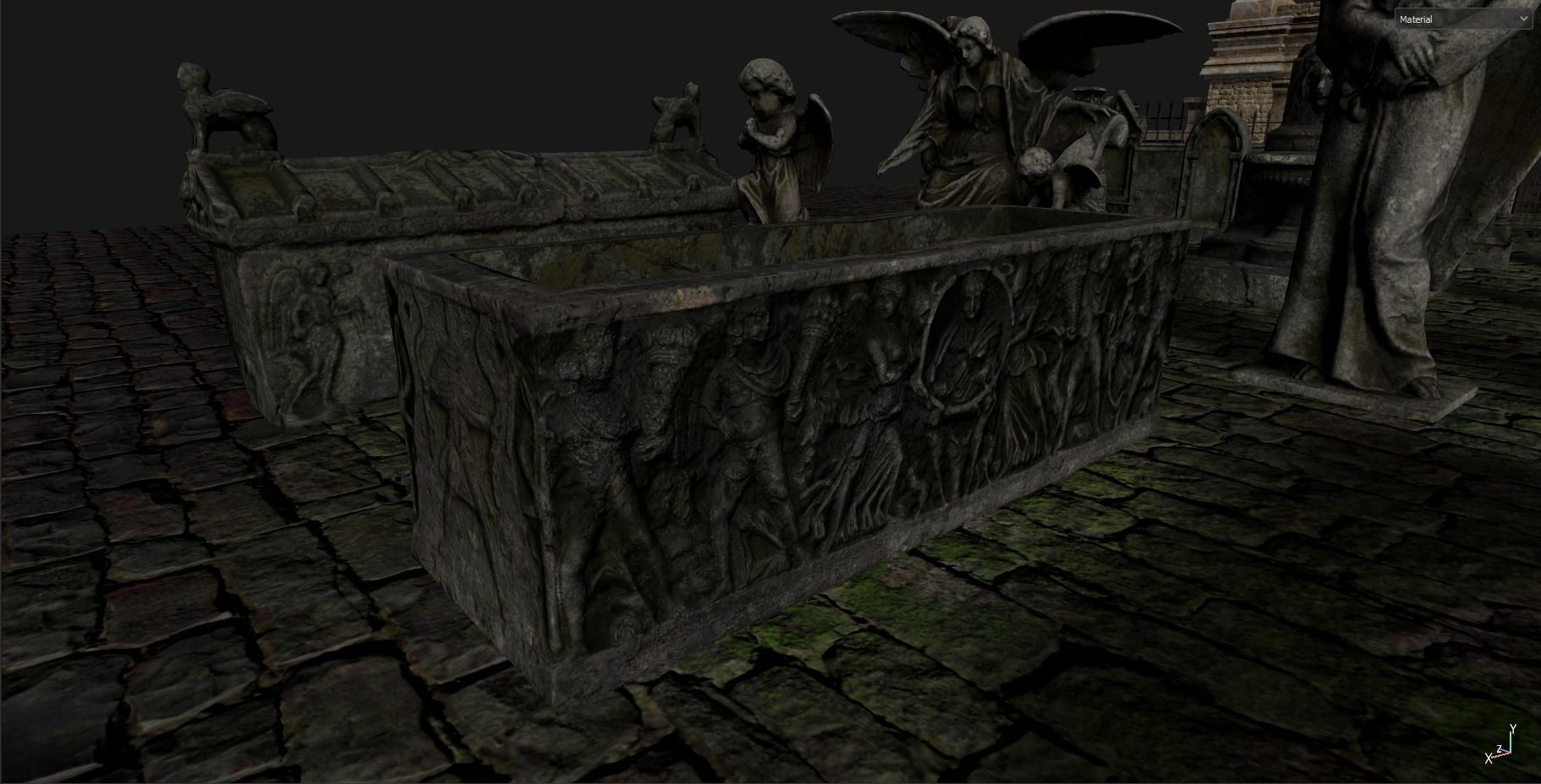 Gothic Graveyard pack Low-poly 3D model_13