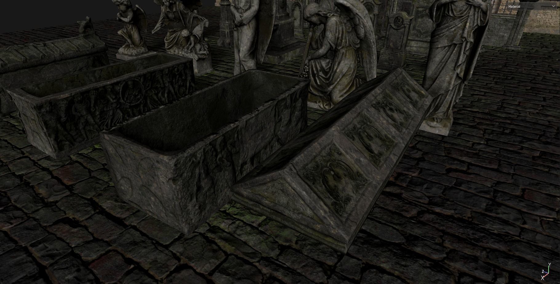 Gothic Graveyard pack Low-poly 3D model_15