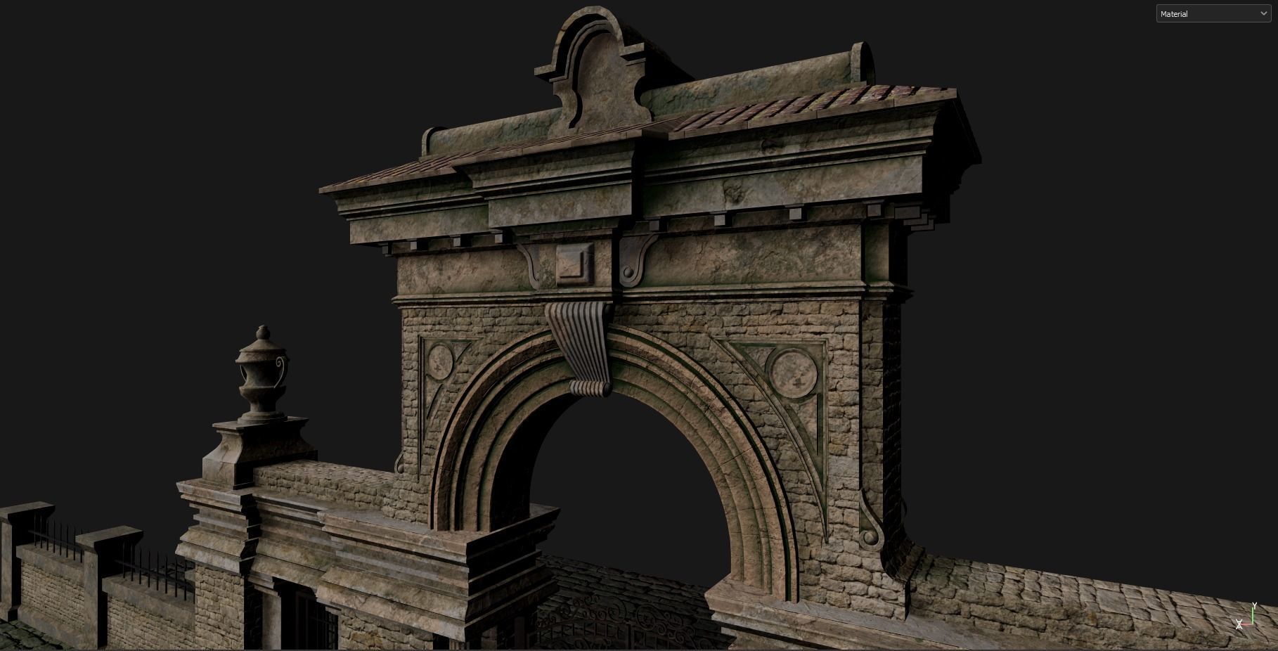 Gothic Graveyard pack Low-poly 3D model_19