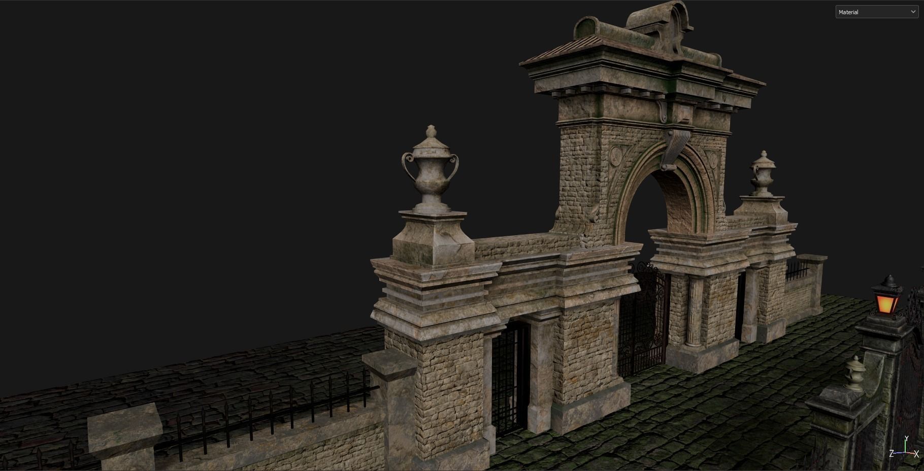 Gothic Graveyard pack Low-poly 3D model_20