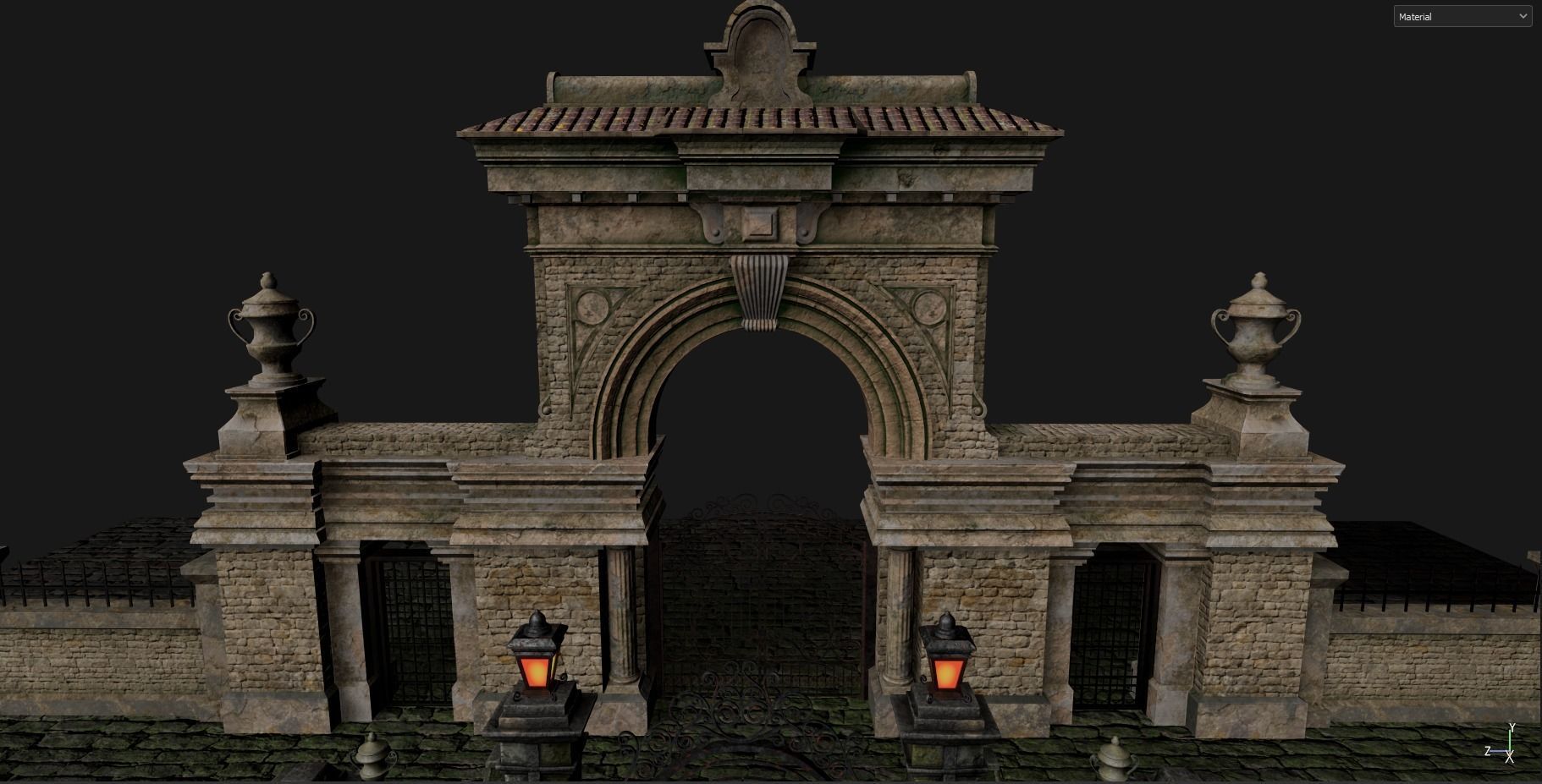 Gothic Graveyard pack Low-poly 3D model_16
