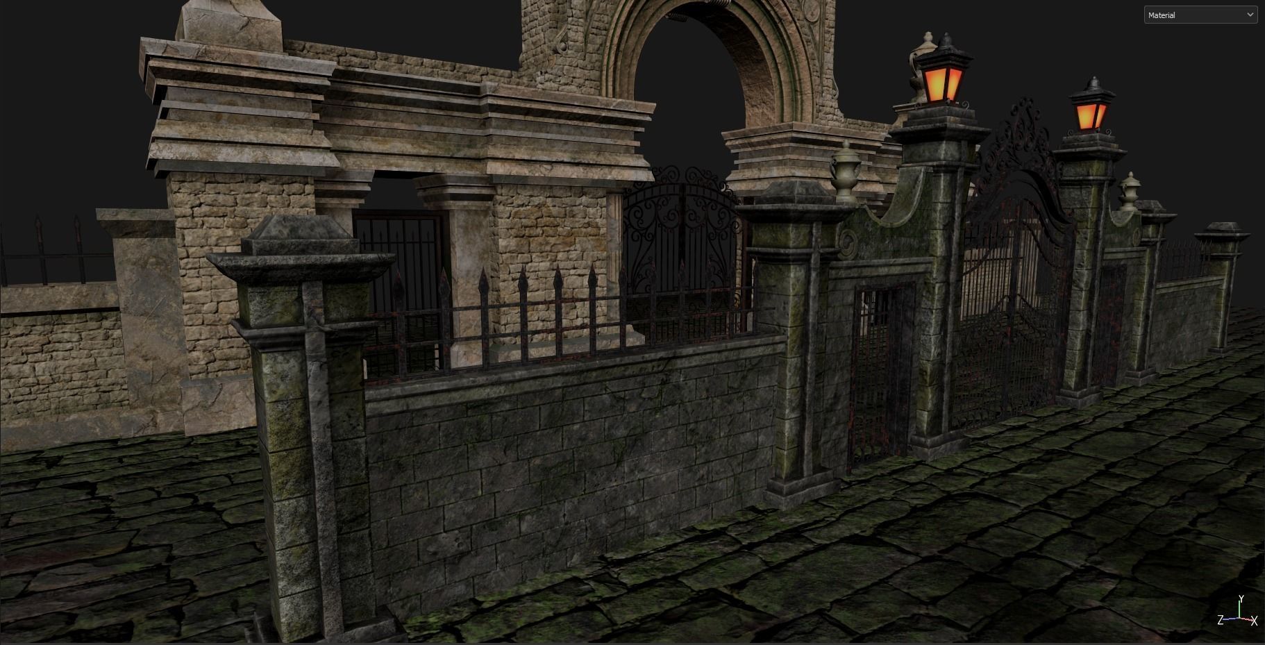 Gothic Graveyard pack Low-poly 3D model_22