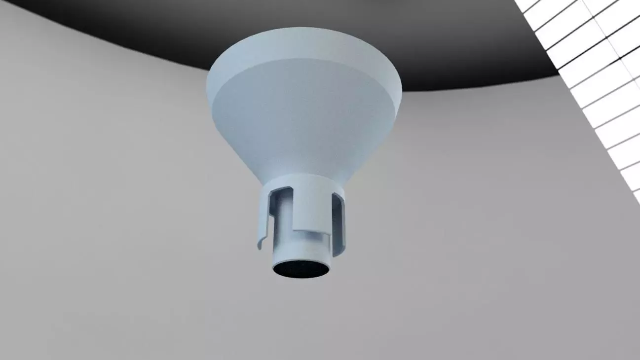 funnel light bulb hanging from ceiling 3D print model_0