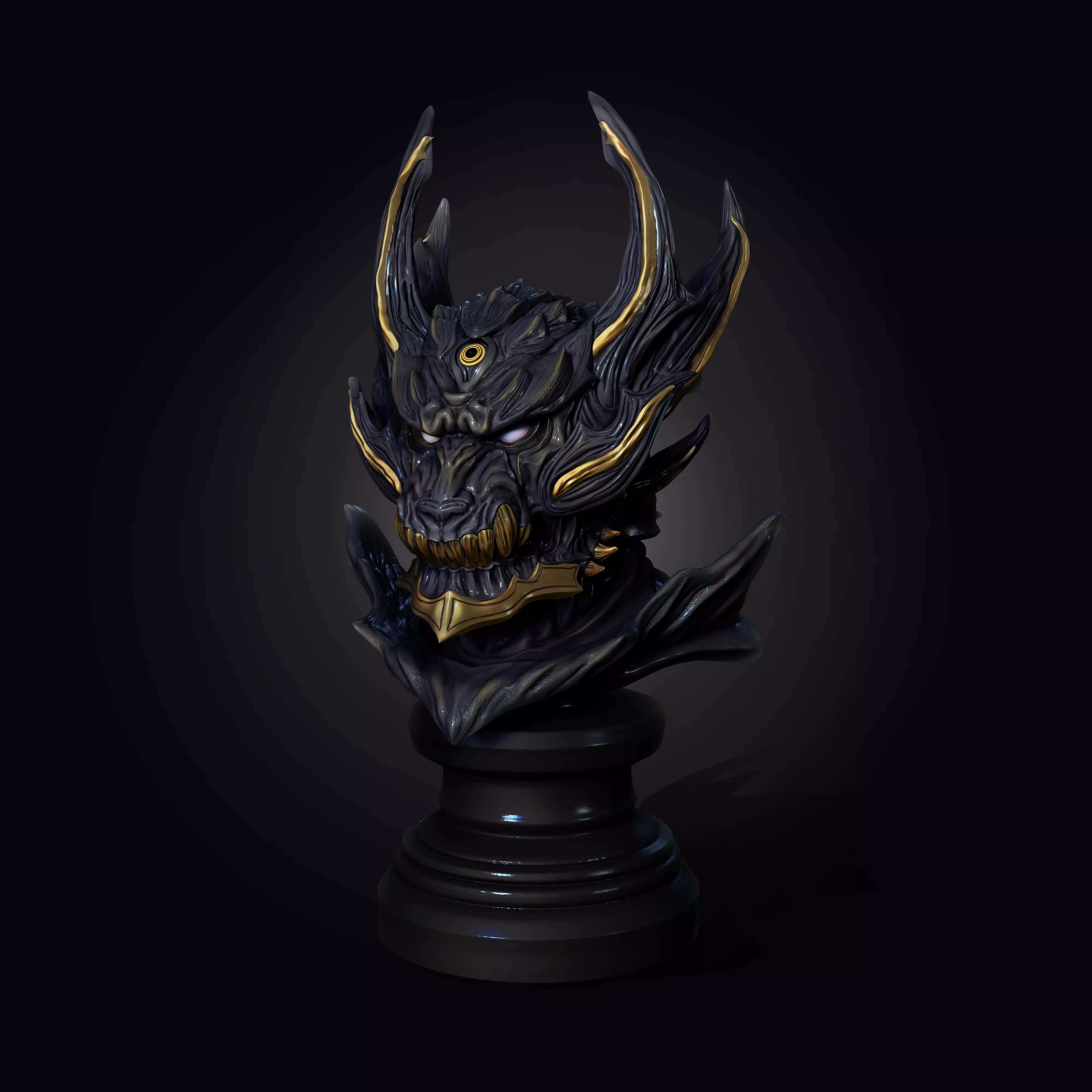 Kiba the Dark Knight Bust pre supported 3D print model_0