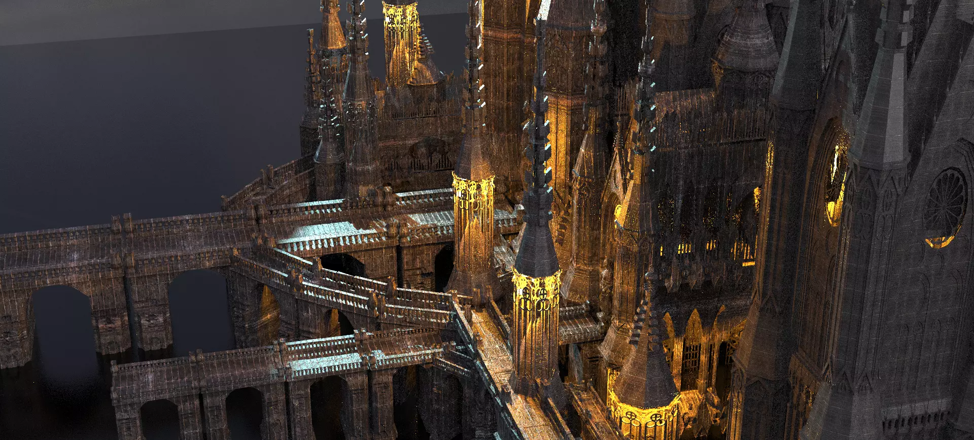 Victorian Templar Cathedral Streets Kit bash 1 3D model_0