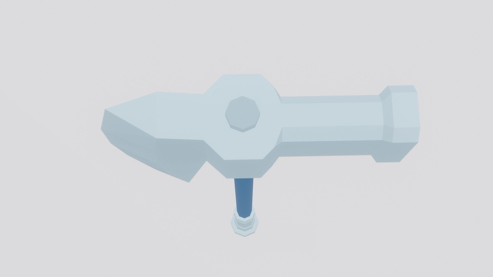 HumerAxe LowPoly plastic pipe with handle Low-poly 3D model_1