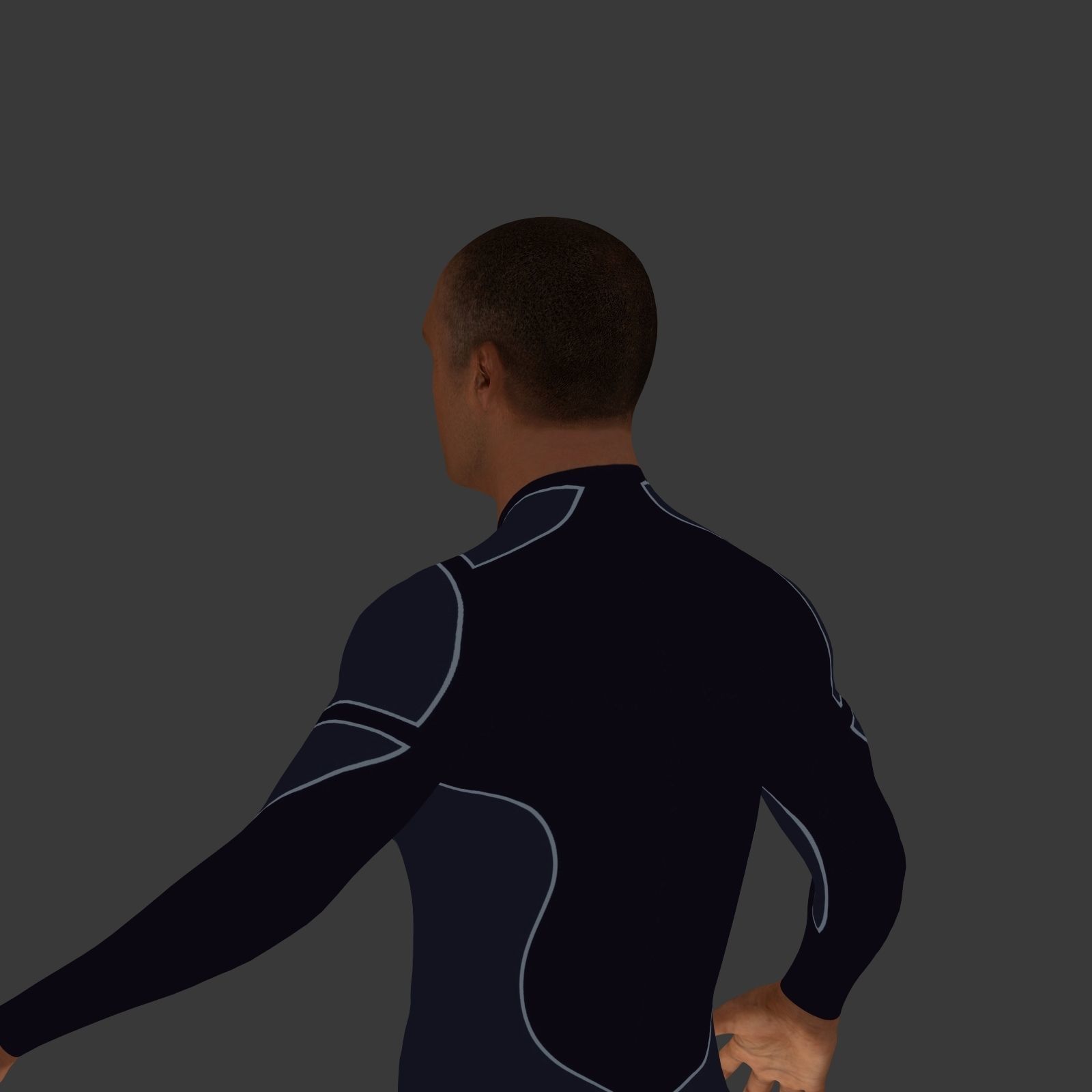 Surfer -- 3 Skin Textures Low-poly 3D model_10