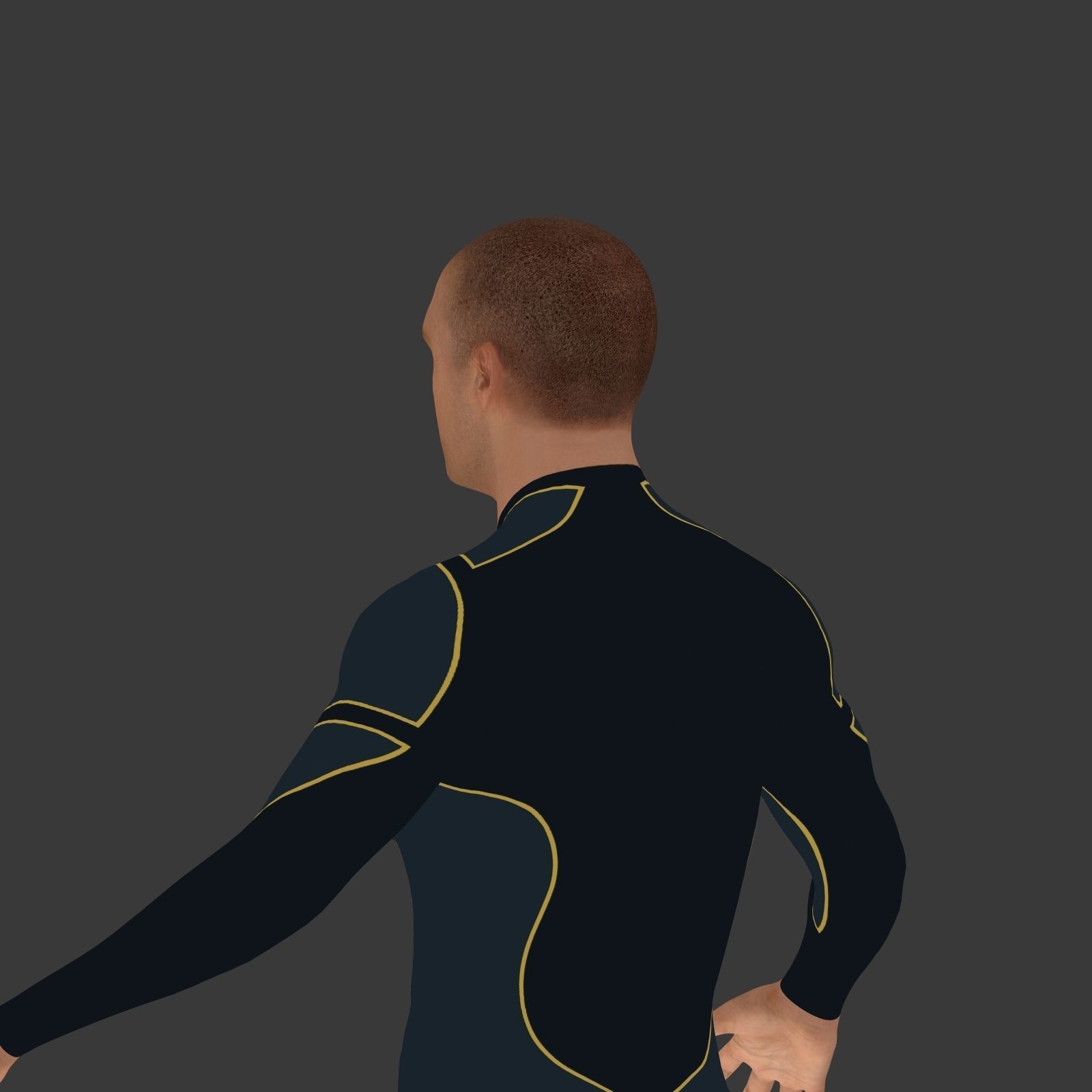 Surfer -- 3 Skin Textures Low-poly 3D model_11