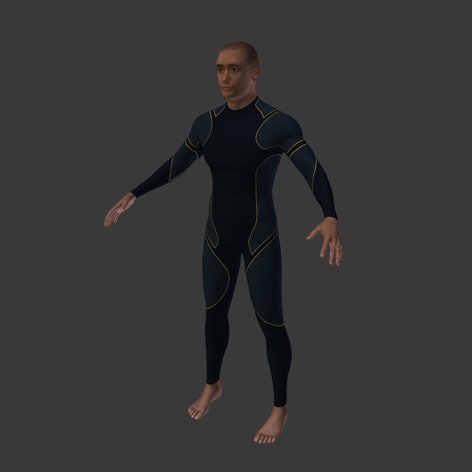 Surfer -- 3 Skin Textures Low-poly 3D model_2