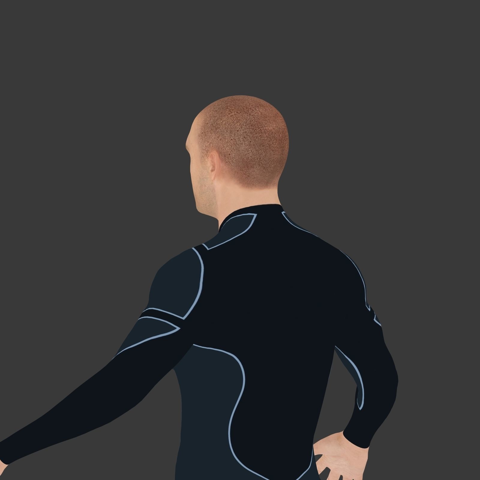 Surfer -- 3 Skin Textures Low-poly 3D model_8