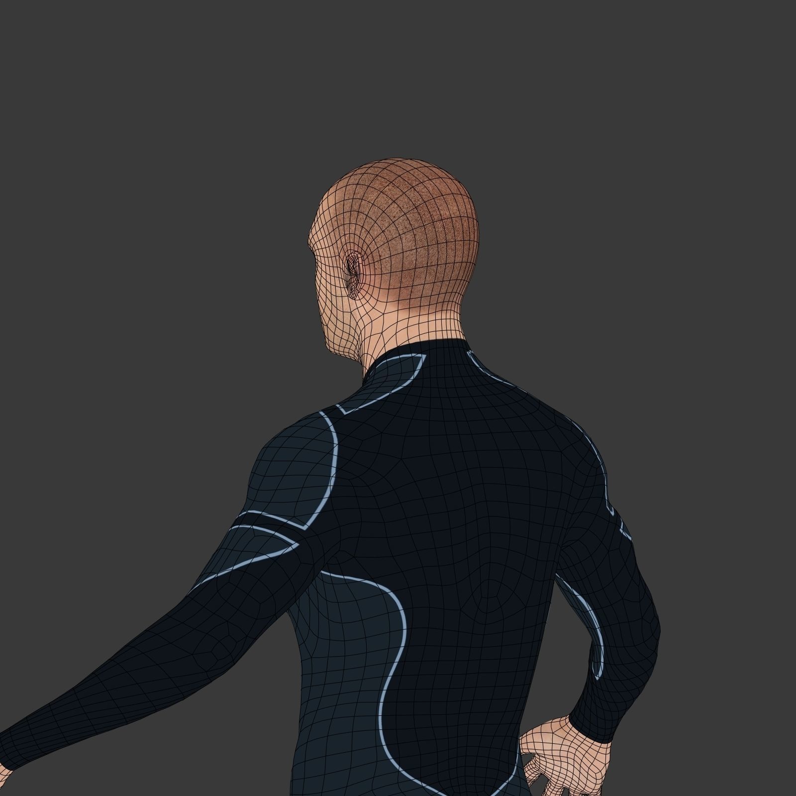 Surfer -- 3 Skin Textures Low-poly 3D model_9