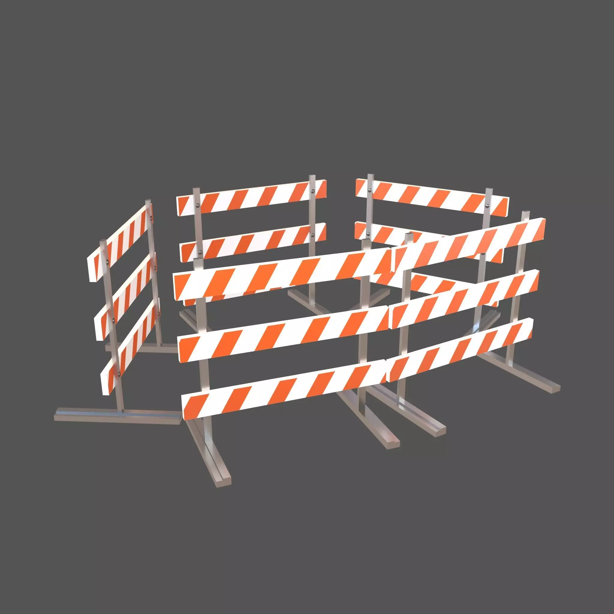 Road Barriers v3 001 Low-poly 3D model_0