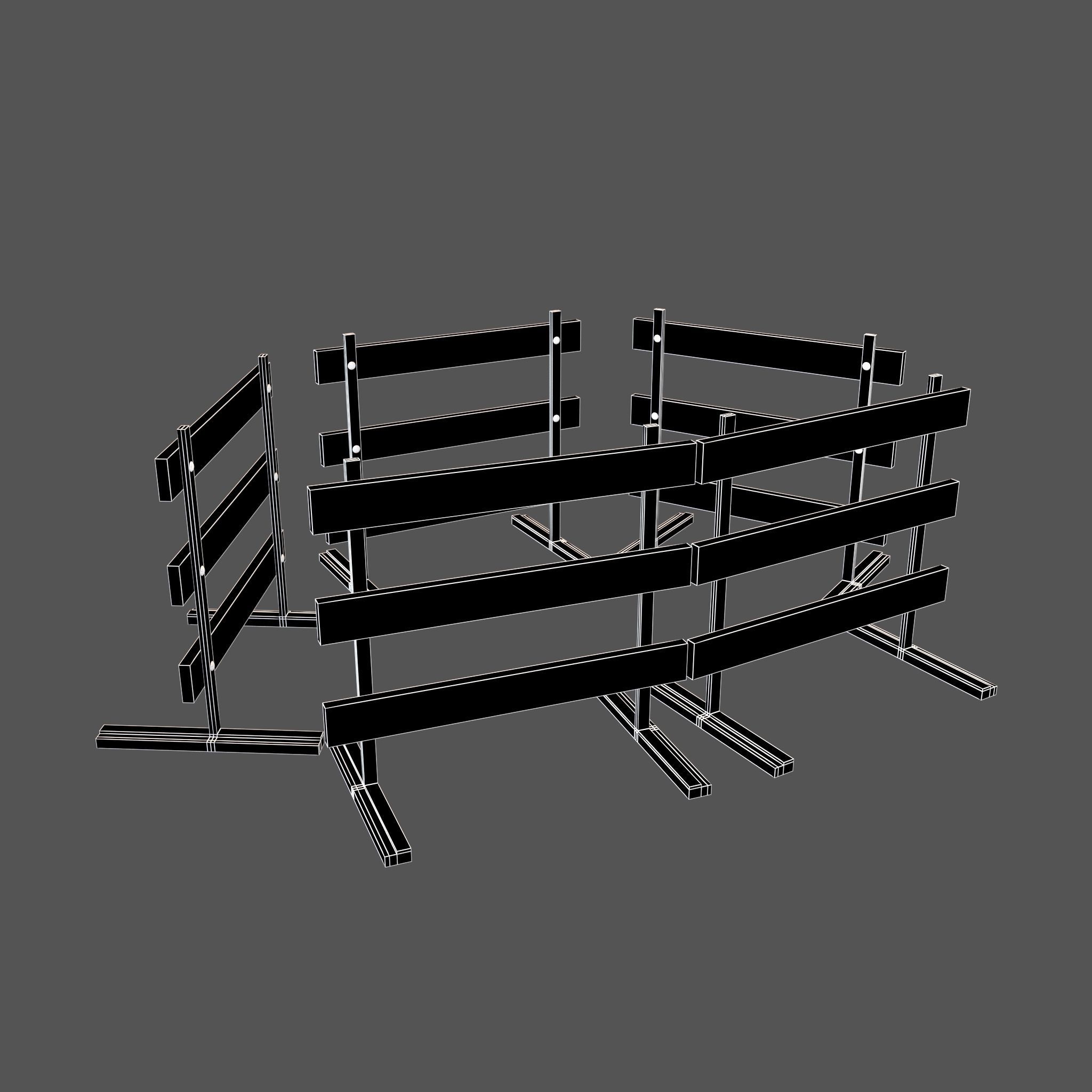 Road Barriers v3 001 Low-poly 3D model_4