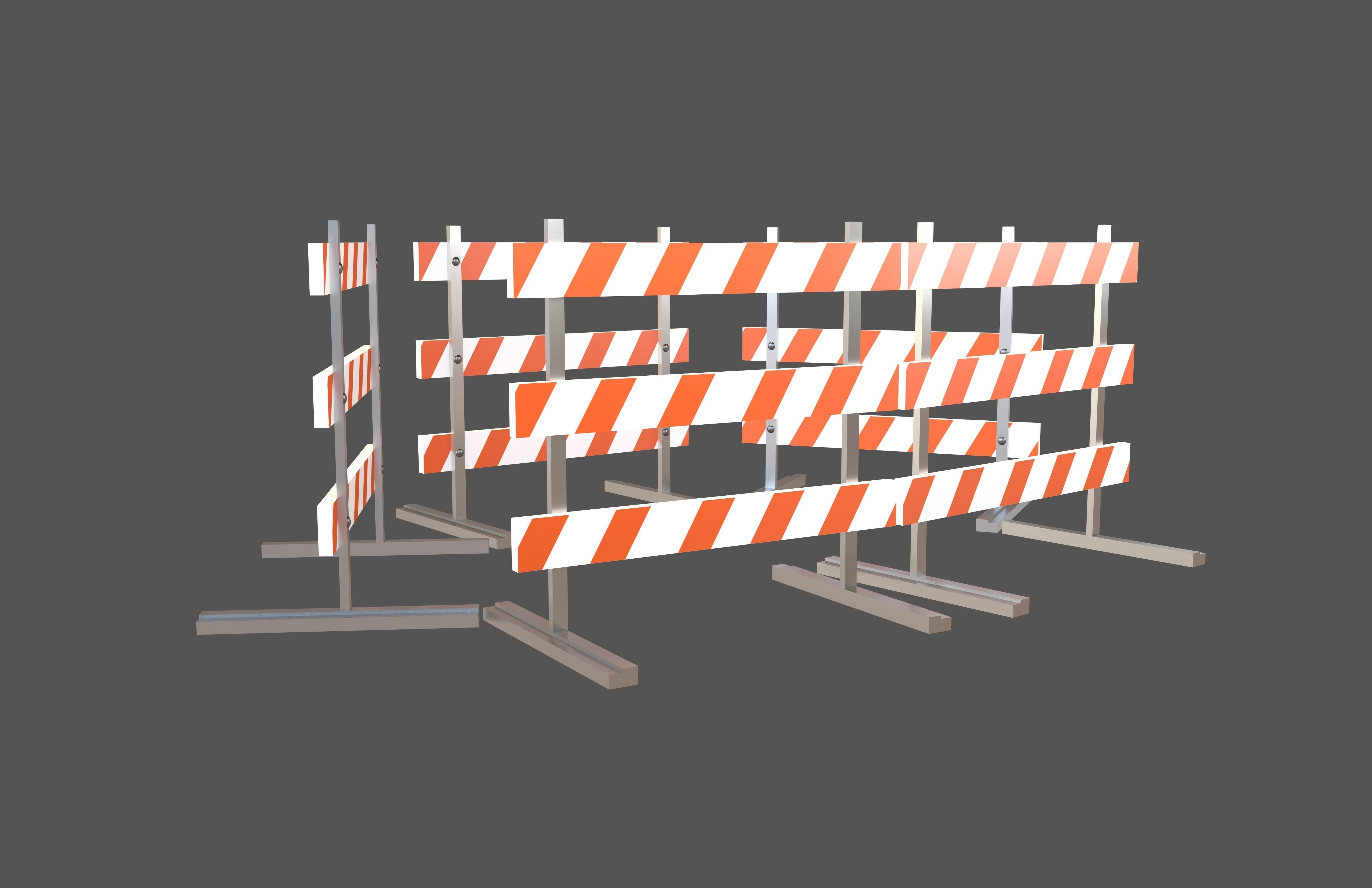 Road Barriers v3 001 Low-poly 3D model_1