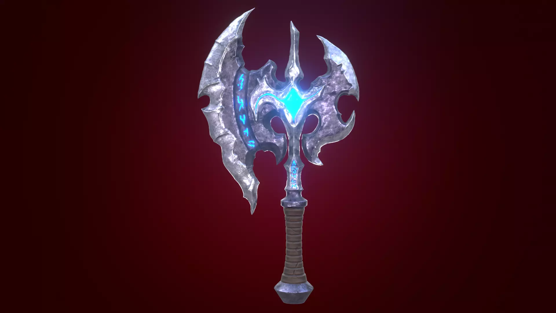 Fantasy Stylized Axe Game Ready Melee Weapon Low-poly 3D model_0