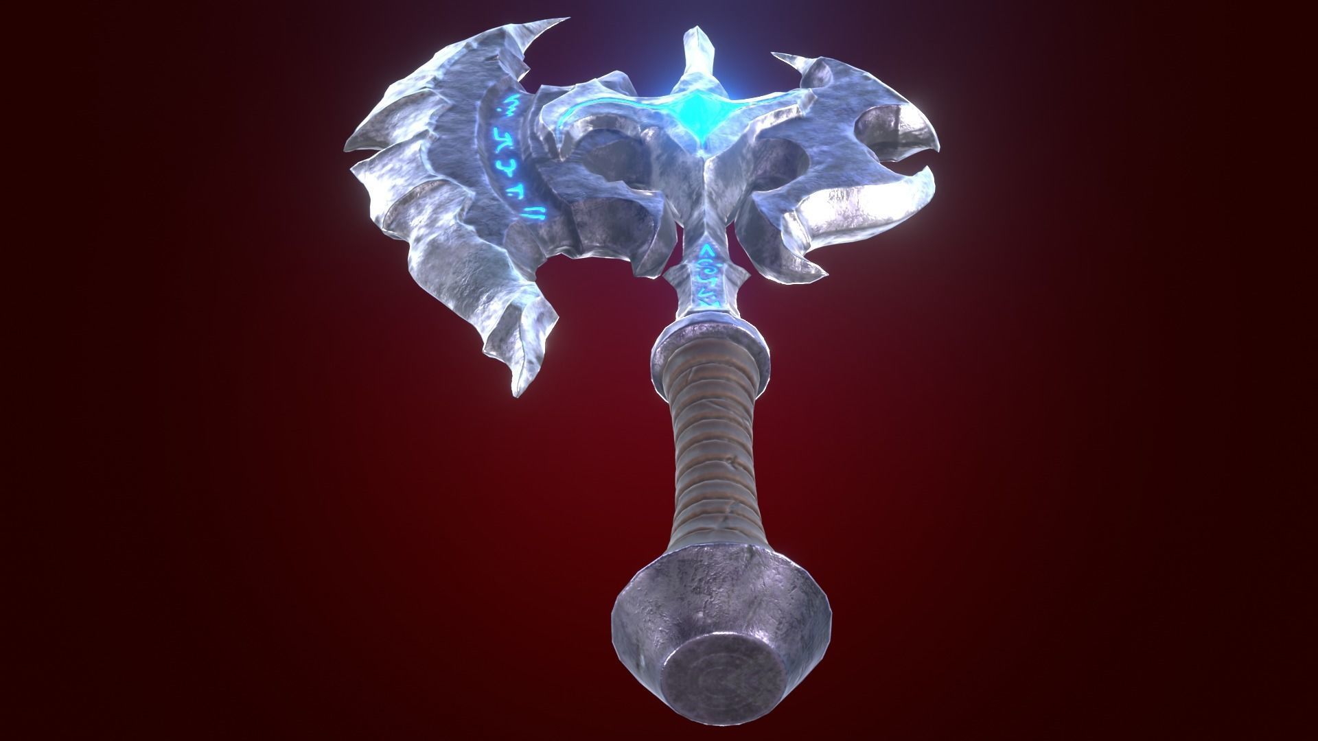 Fantasy Stylized Axe Game Ready Melee Weapon Low-poly 3D model_5