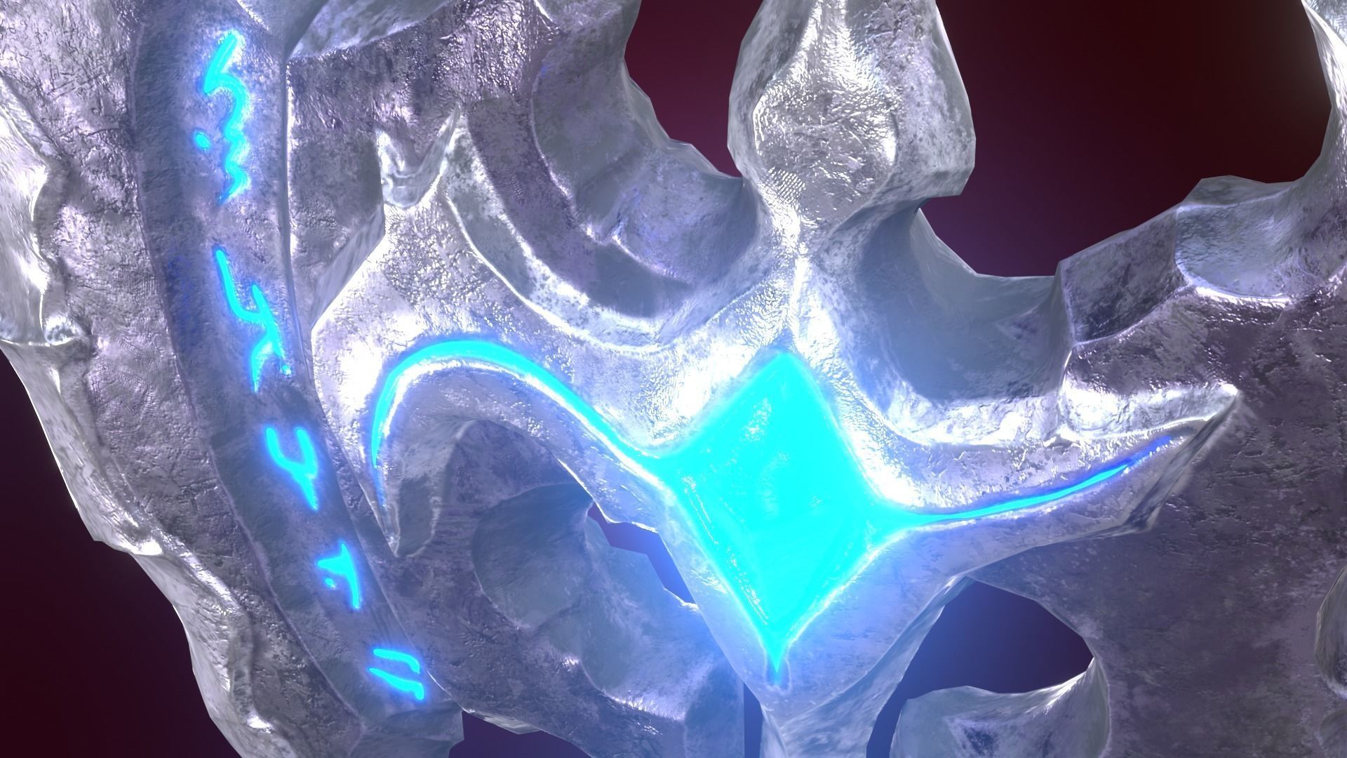 Fantasy Stylized Axe Game Ready Melee Weapon Low-poly 3D model_8