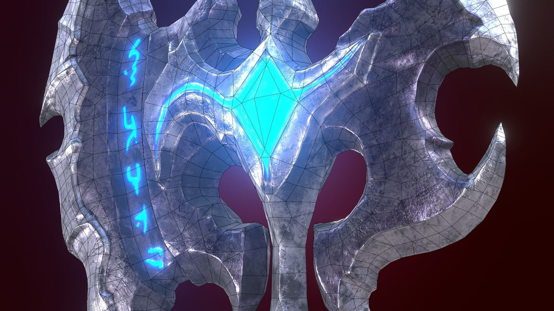 Fantasy Stylized Axe Game Ready Melee Weapon Low-poly 3D model_12