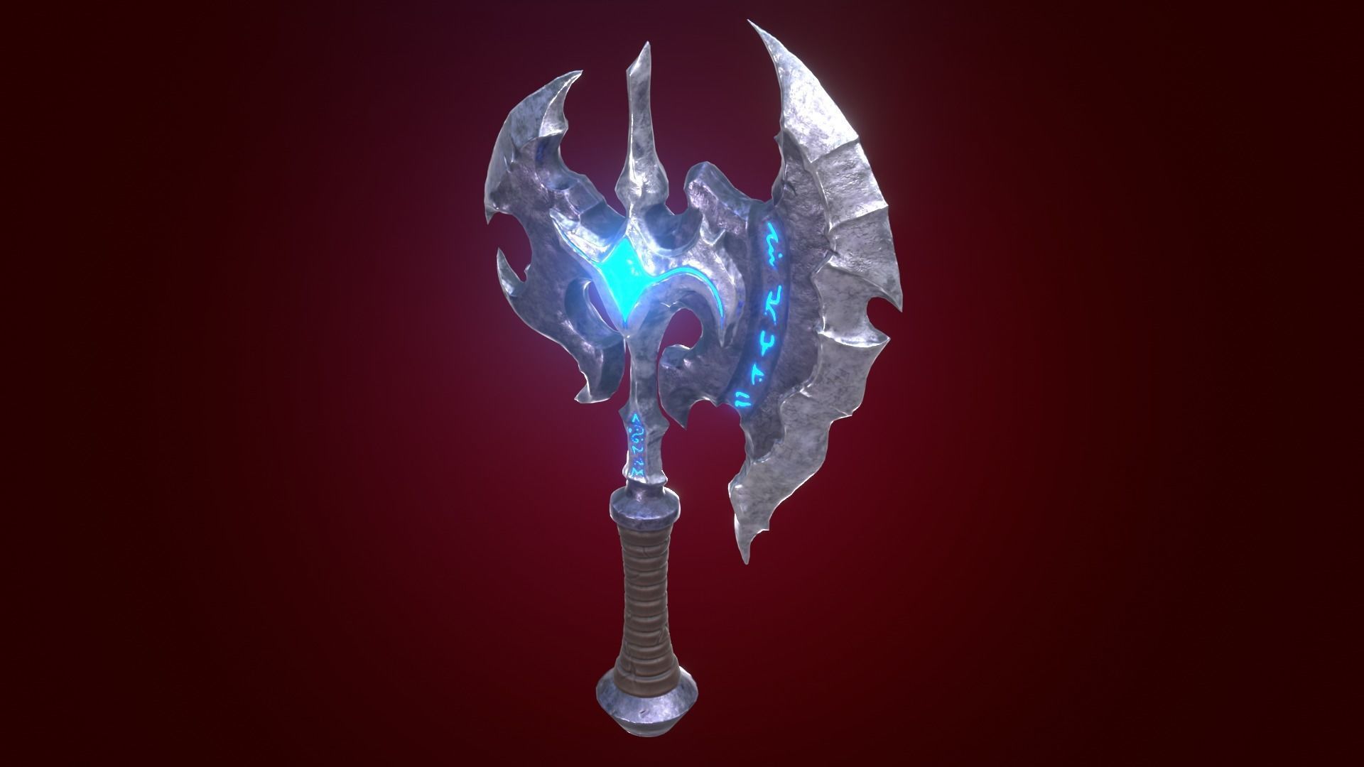 Fantasy Stylized Axe Game Ready Melee Weapon Low-poly 3D model_2