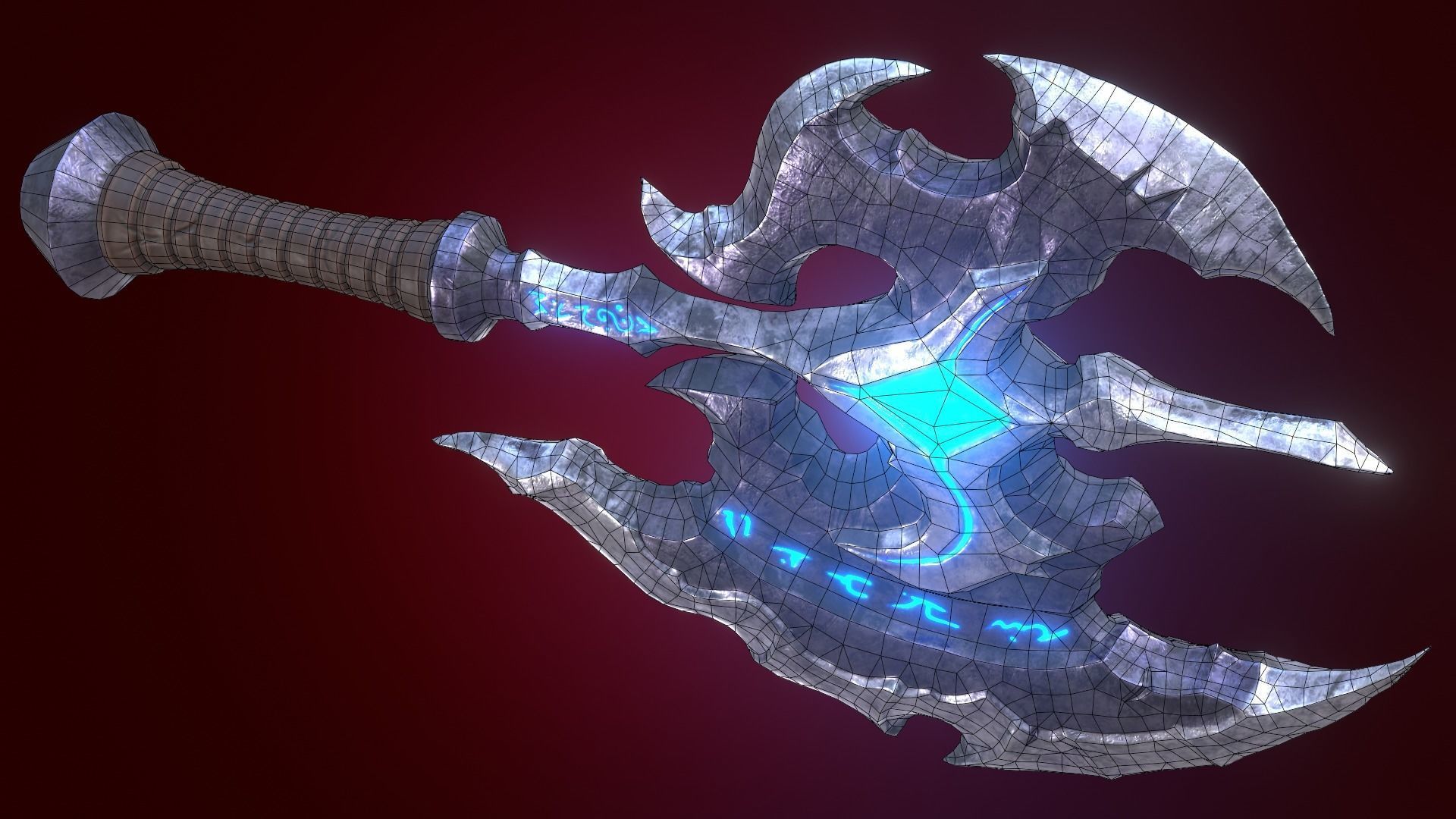 Fantasy Stylized Axe Game Ready Melee Weapon Low-poly 3D model_14