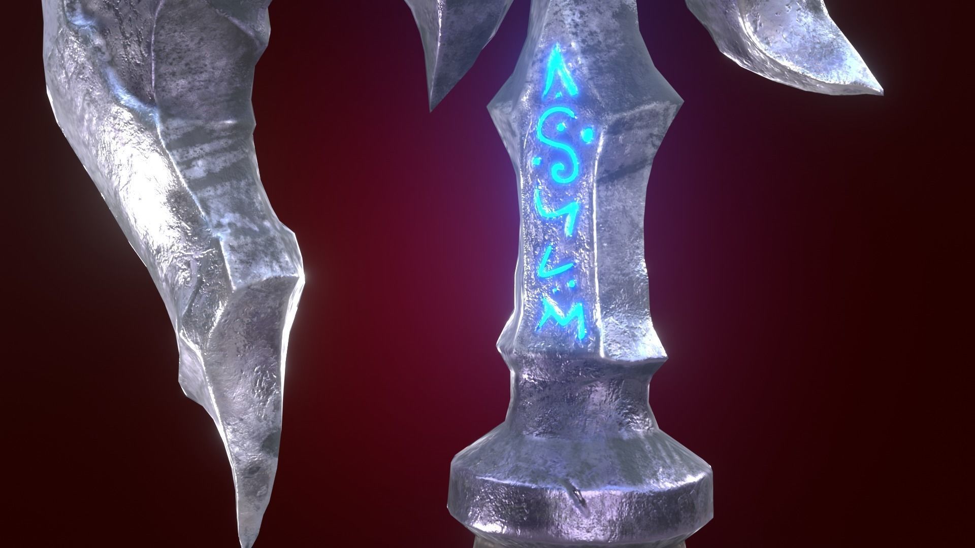 Fantasy Stylized Axe Game Ready Melee Weapon Low-poly 3D model_10