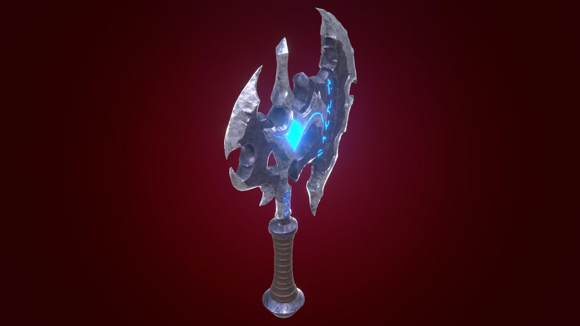 Fantasy Stylized Axe Game Ready Melee Weapon Low-poly 3D model_3