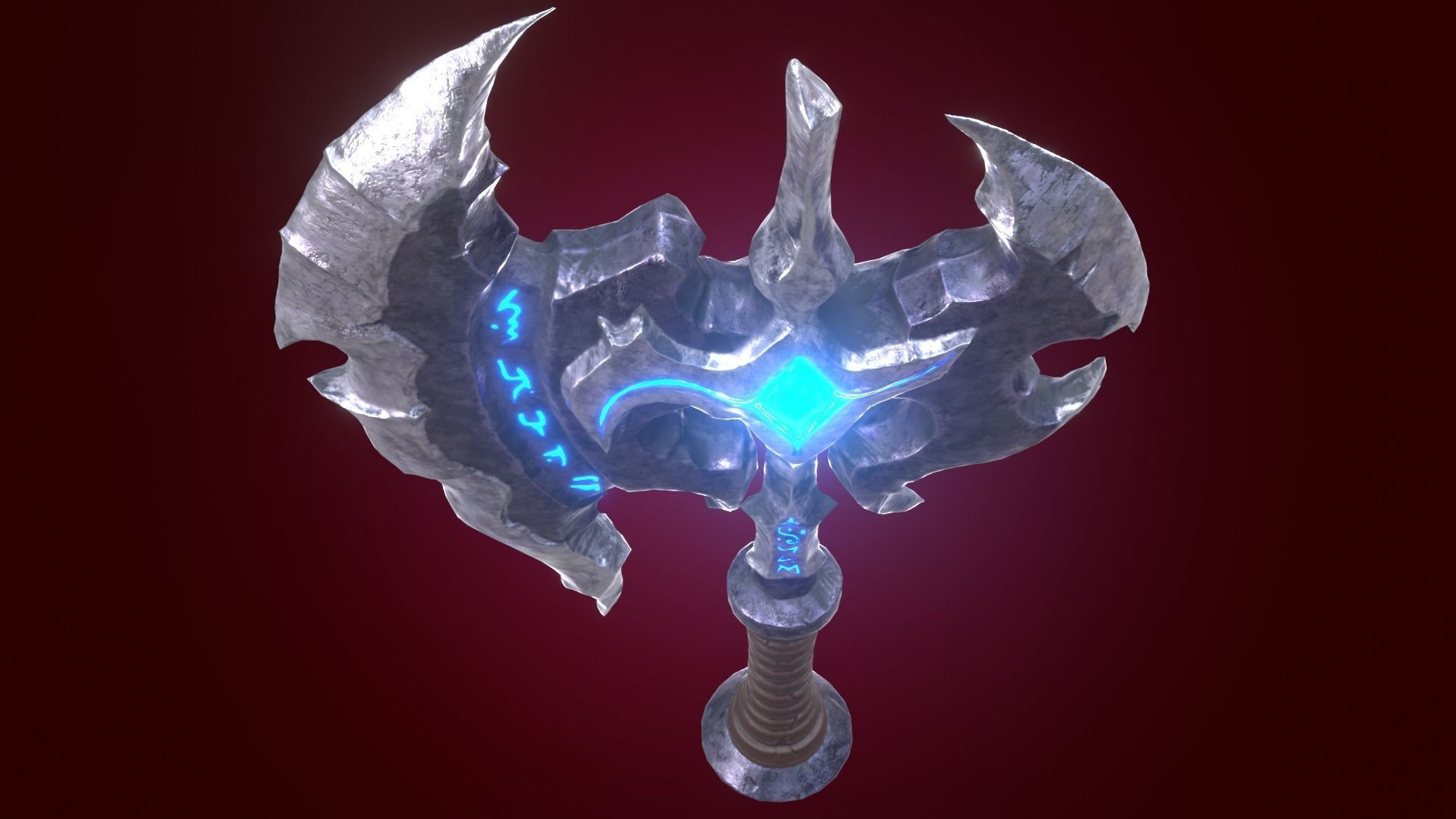 Fantasy Stylized Axe Game Ready Melee Weapon Low-poly 3D model_6