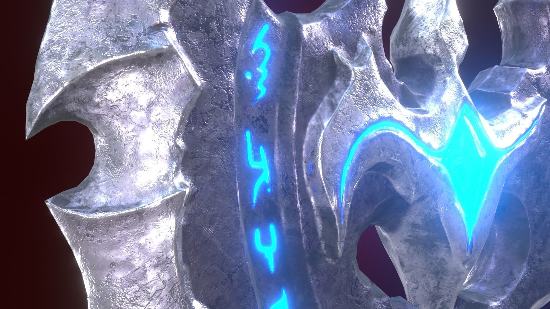 Fantasy Stylized Axe Game Ready Melee Weapon Low-poly 3D model_9