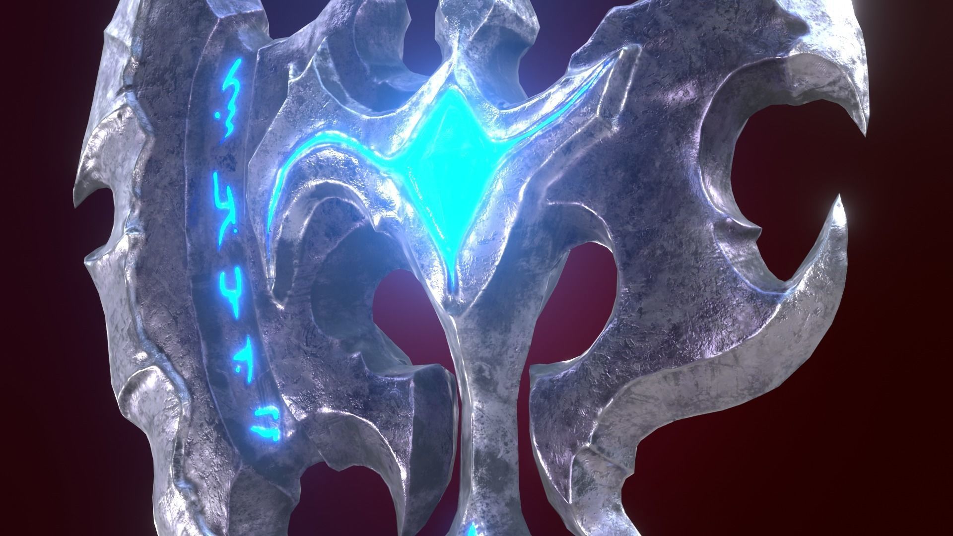 Fantasy Stylized Axe Game Ready Melee Weapon Low-poly 3D model_11