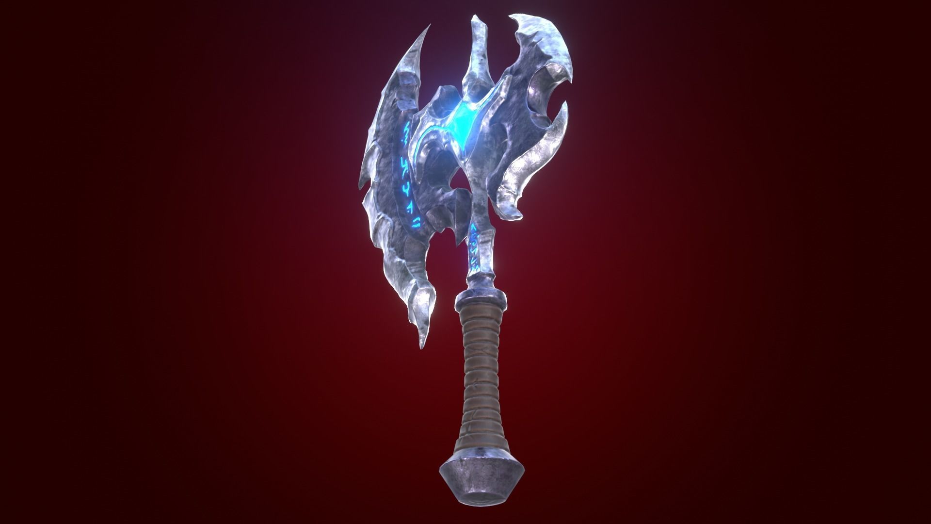 Fantasy Stylized Axe Game Ready Melee Weapon Low-poly 3D model_4