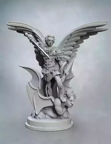 Saint Michael Amatomy And Action Sculpture File Zbrush
