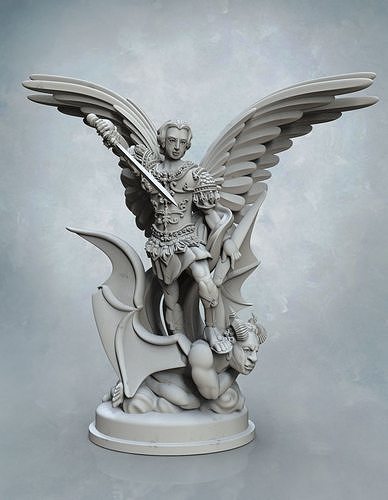 Saint Michael Amatomy And Action Sculpture File Zbrush 3D print model