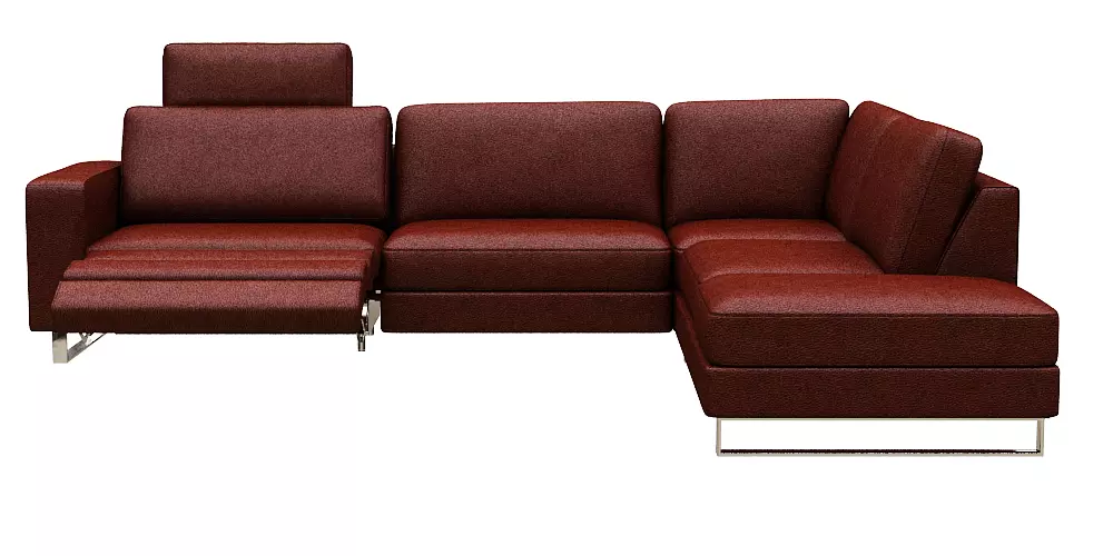 contemporary sofa L Type Low-poly 3D model_0